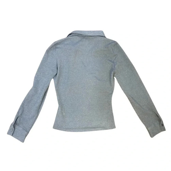 Zara Open Detail Ruched Top NWT |  Metallic Blue | Size M - Picture 4 of 11